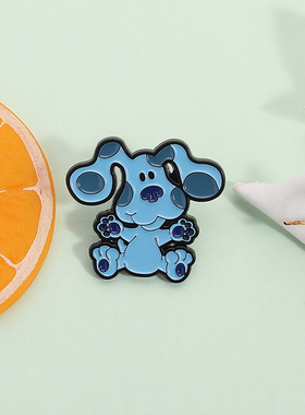 卡通蓝色小狗胸针设计感小众闺蜜朋友礼物金属徽章配包包配饰勋章