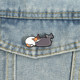 New Japanese style cute lazy stacked cat brooch Cartoon expression cat badge denim bag decoration pin