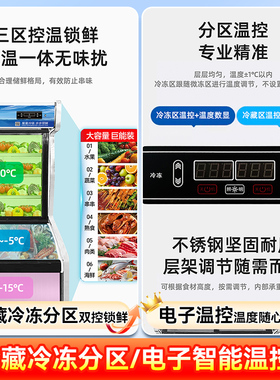 星星点菜柜阶梯展示柜冷藏商用冰柜麻辣烫烧烤冒菜保鲜冰台展示柜