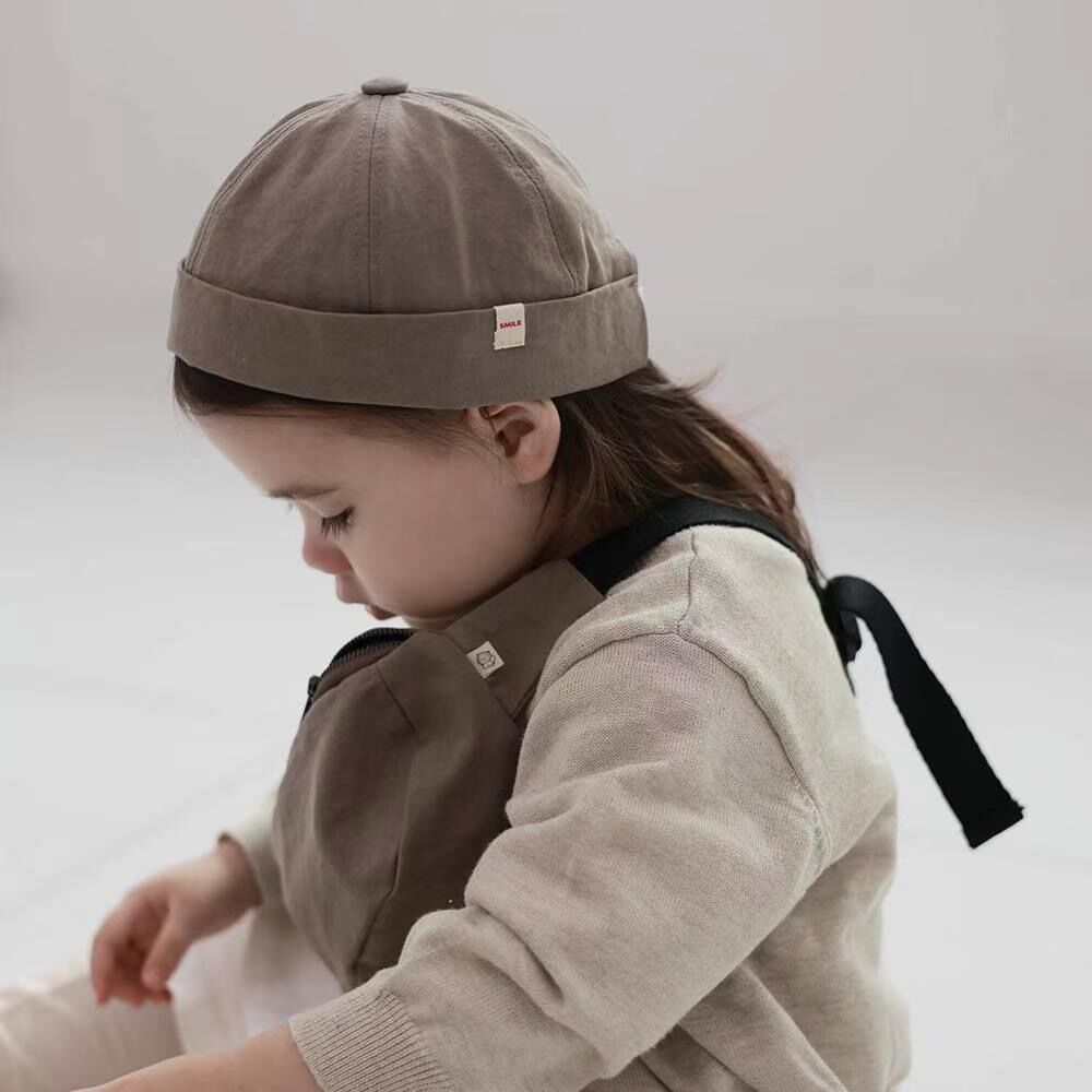 Applecat韩国进口秋季新款男女宝宝防风套头帽子婴儿童洋气地主帽-图1