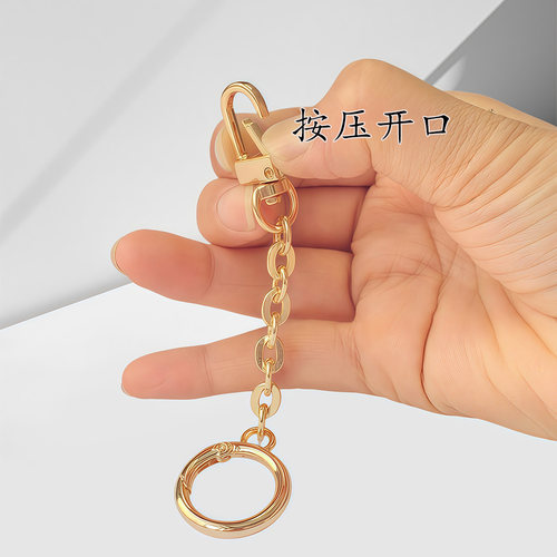 包挂饰链配件挂件金属扣金色双层圈布偶玩具链条公仔挂件链条饰品 - 图2