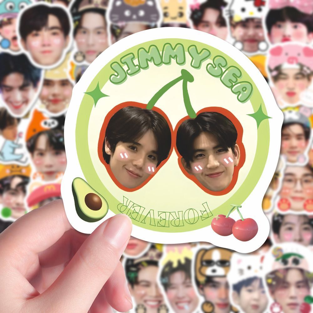 160张GMM涂鸦大头贴泰兰德女孩鸡家群像Jimmysea明星周边笔记贴画 - 图1