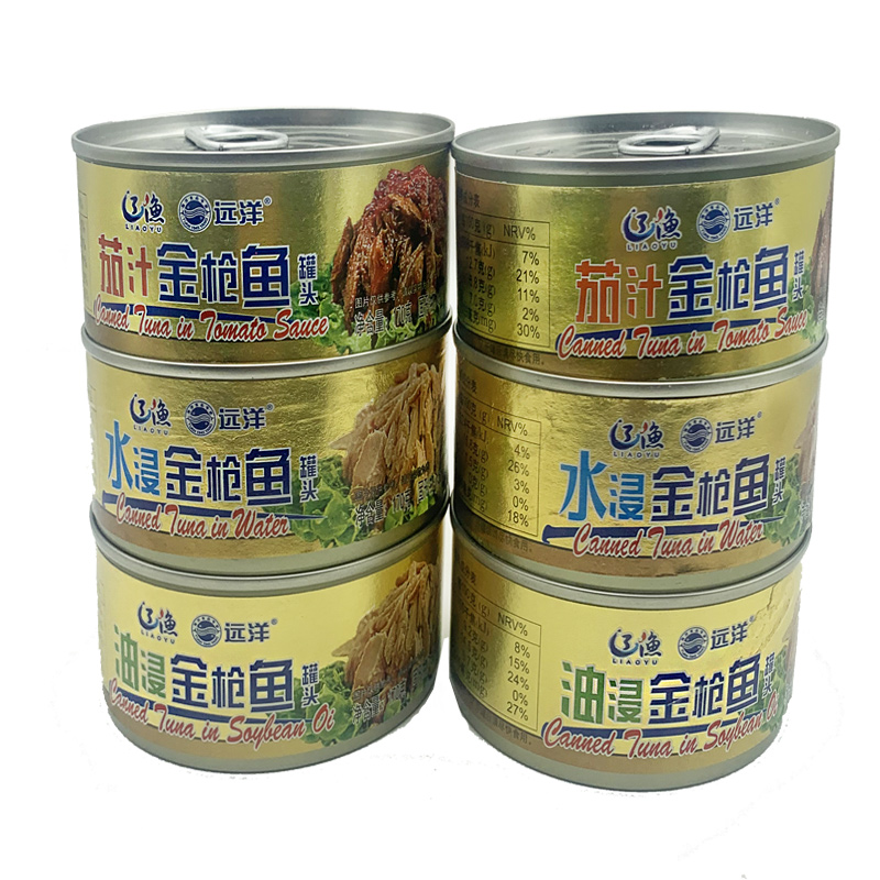 170g*6罐大连辽渔远洋金枪鱼罐头油浸水浸辣味海鲜寿司即食下饭菜 - 图2