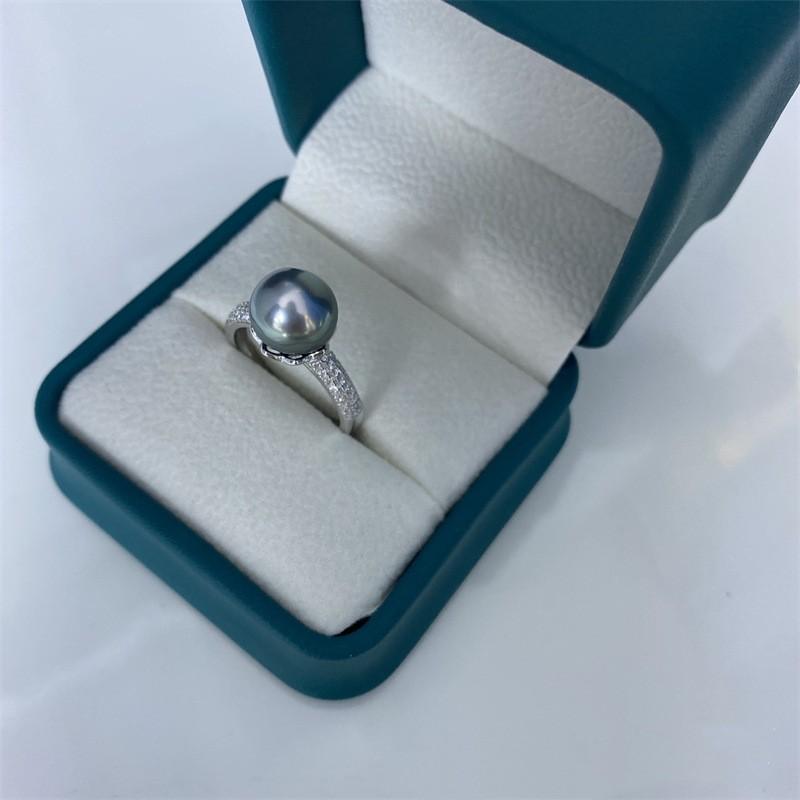 Sterling Silver Ring Seawater Pearls Tahiti