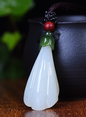 新疆和田玉羊脂玉白玉青白玉多子多福莲蓬吊坠男女款挂件玉坠玉佩