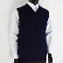 Áo vest nam cashmere trung niên đan áo len cổ áo nam kinh doanh đứng cổ áo vest mùa thu và mùa đông cha áo len - Dệt kim Vest áo gile hàn Dệt kim Vest