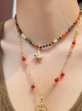 Meililove莓拉雅丹流光串珠项链