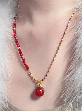 Meililove莓拉好柿花生项链
