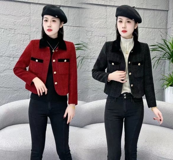 今年流行的漂亮小个子短款红色小香风保暖加厚外套女秋冬2025新款,淘宝优惠券,粉丝福利购,淘宝优惠卷