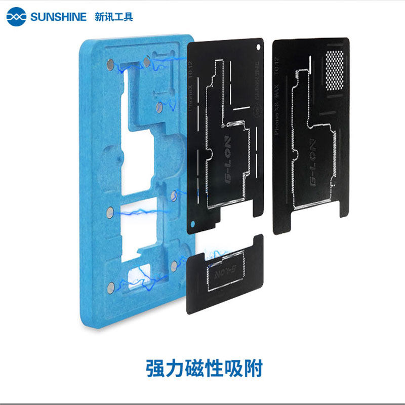 新讯工具植锡平台苹果iphone X XS MAX中层主板植锡夹具维修卡具