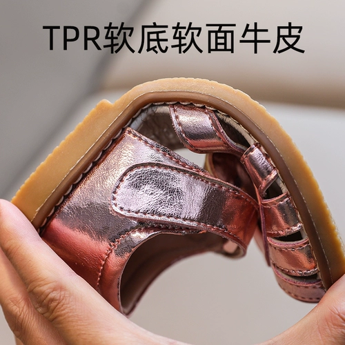 妙趣儿 Обувь для кожаной обуви, туфли для принцессы, детские сандалии, в западном стиле, из натуральной кожи, мягкая подошва, подходит для подростков