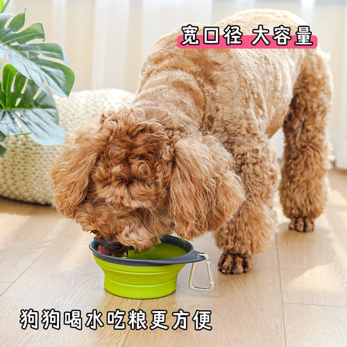 美国DEXAS硅胶折叠碗 便携式狗碗猫食盆宠物外出喝水吃饭随行杯 - 图2