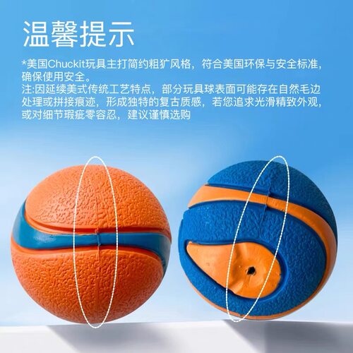 美国petmate狗狗橡胶玩具球遛狗训练专用耐咬神器互动解闷chuckit - 图1