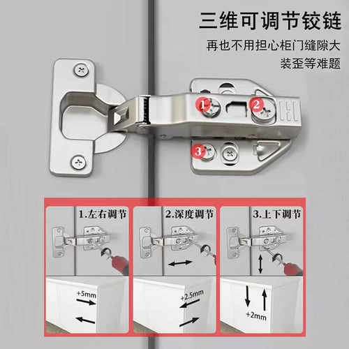 柜门反弹铰链衣柜飞机合页自动回弹绞链橱柜荷叶五金配件柜子合叶 - 图2