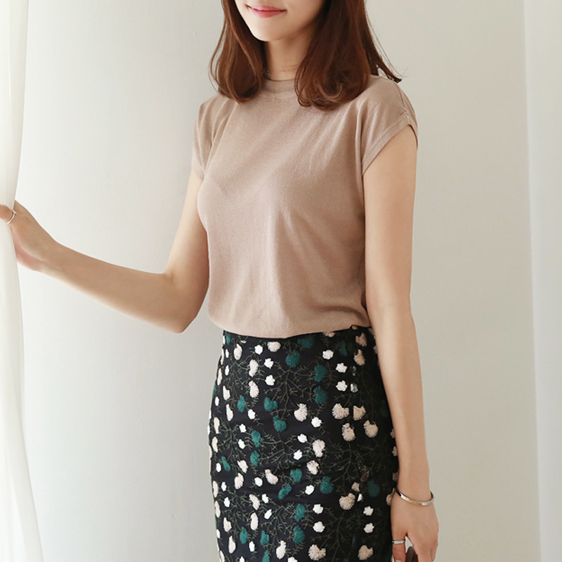 冰丝夏季2020新款短袖套头针织衫 少媞毛针织衫