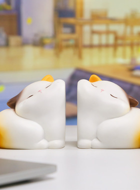 福瑞猫猫贴贴书立卡通创意摆件