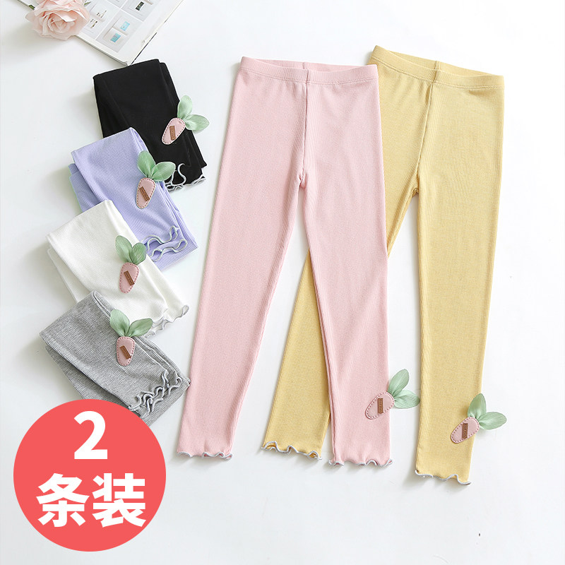 春秋款女童夏莫代尔外穿中小童裤子 凡花雨裤子