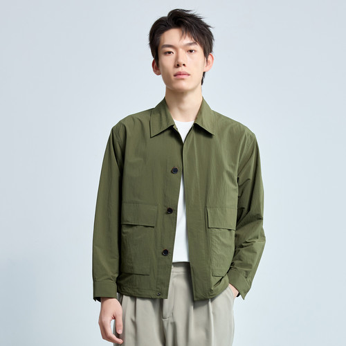 【锦纶面料】利郎青年商务空调服2026年夏季时尚翻领夹克外套男士 - 图0