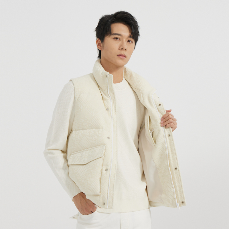 【提花面料】利郎青年商务羽绒马甲男2025冬保暖轻薄外套Q4DMJ004 - 图0