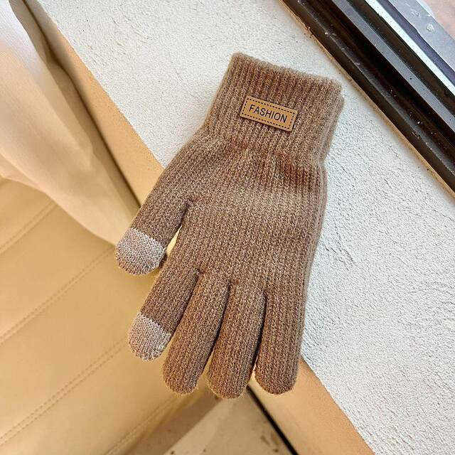 Thickened cycling knitted men's and women's style, touch screen warm