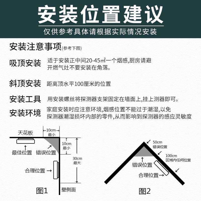 烟雾报警器消防专用火灾烟感探测器商用3c认证家用感应烟感警报器-图2