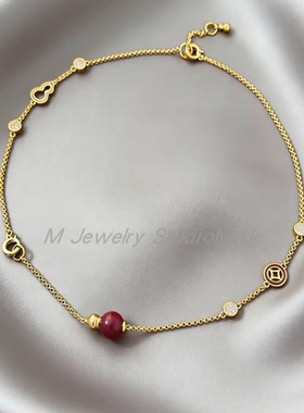 新中式红色朱砂葫芦吊坠项链女董生活推荐方枪枪同款多戴新年福禄