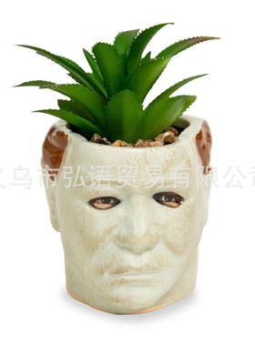 恐怖电影小丑人像花盆摆件