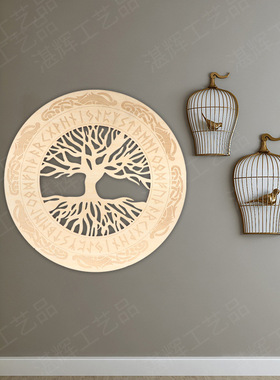 维京装饰维京人木制墙摆件