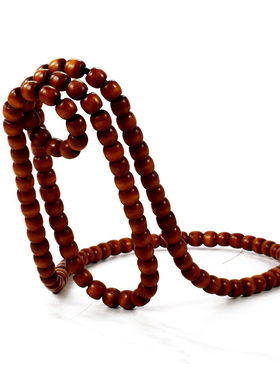 居家典雅 创意木珠红酒架中式复古实木珠链工艺摆件桌面酒柜装饰