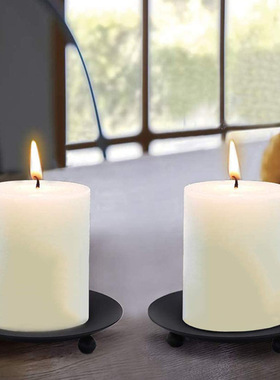 黑色圆盘烛台香薰蜡烛底座