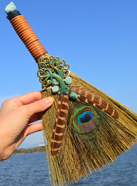 天然紫水晶芽生命树大扫把摆件