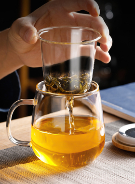 Life's·Spring·茶水分离泡茶杯加厚茶道杯耐热水杯日式 | 传春