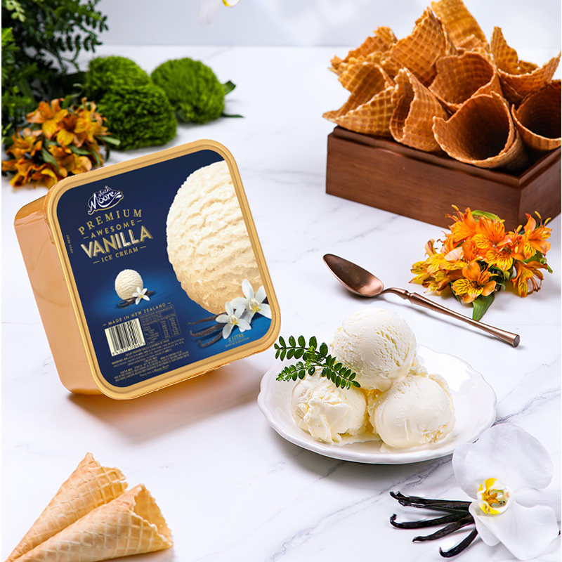 【新西兰24年金奖】玛琪摩尔原装进口冰淇淋大桶香草雪糕原味儿童