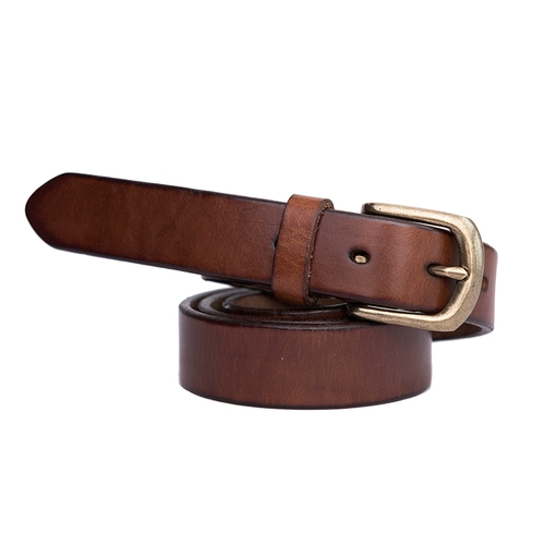 Ретро кожаный медный ремень, 2.8см, воловья кожа