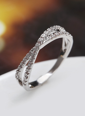 爱依依交叉网红时尚高级感戒指女