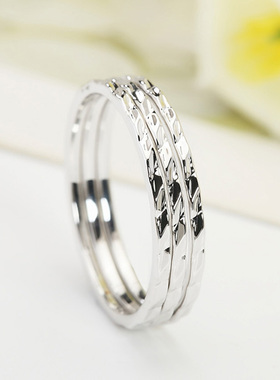 爱依依三环组合小众设计戒指女