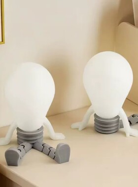 脚链灯泡人摆件3D打印可动人偶