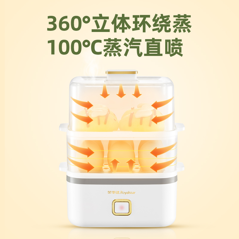 荣事达逸君撷专卖店荣事达蒸蛋器煮蛋器家用自动断电小型多功能蒸蛋羹煮鸡蛋机早餐器3