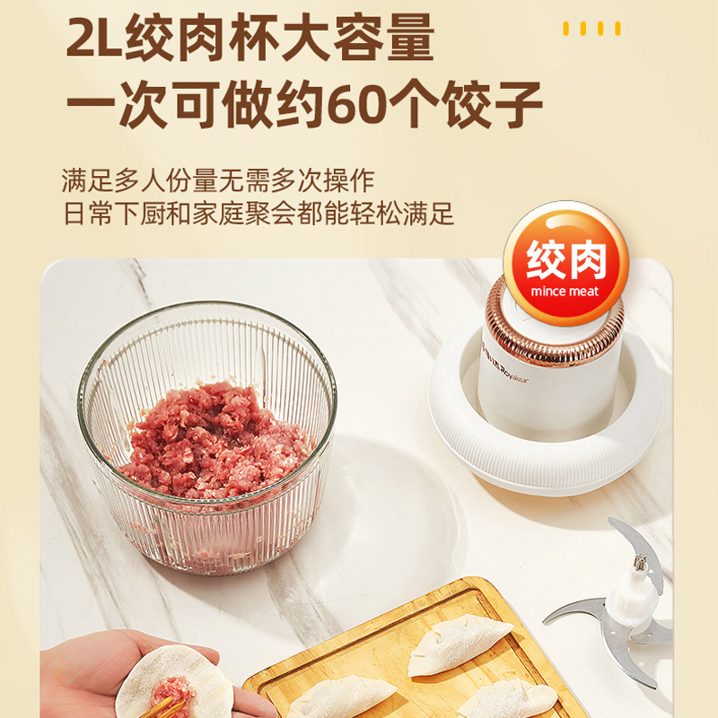 荣事达绞肉机家用电动小型打肉馅搅拌碎菜辣椒姜蒜泥多功能辅食机