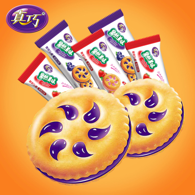 真巧果然美味果酱夹心饼干500g