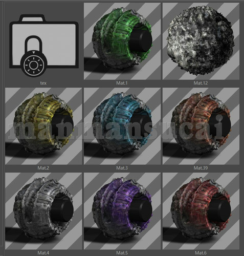 18- C4D材质球预设Cinema 4D Droid Texture Pack vol 1 c4d材质 - 图0