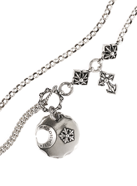 原创中世纪手工做旧纯银锁骨链