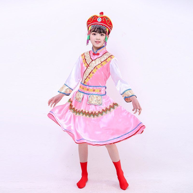 儿童56个男女童少数民族走秀舞蹈服 婷诗媛民族服装/舞台装