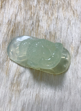 新白冰金蟾吊坠岫玉金蟾手牌diy手链高冰3d立体雕刻男女礼物饰品