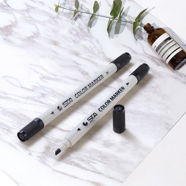 Sta double-ended dot pen black 1-4mm pen