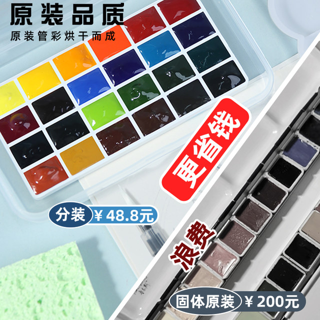 Solid watercolor paint dispensing set 24 colors