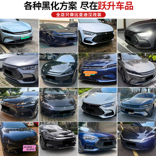 适用20-25款比亚迪汉dmi黑武士外观套件EV改装外观黑化装饰贴配件 - 图3