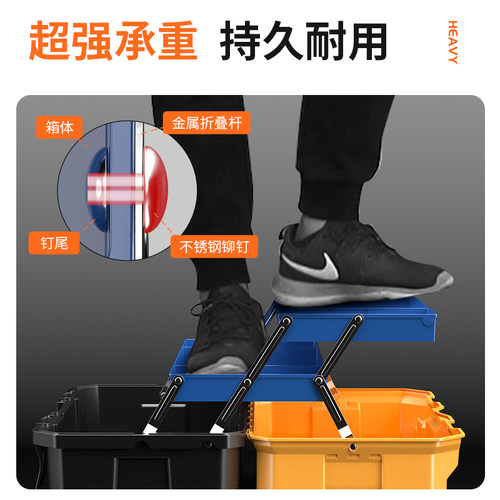 三层折叠工具箱多功能维修电工专用收纳箱五金家用收纳盒车载套装 - 图3