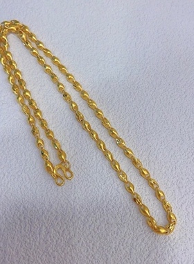 金店同款瓜子链子麦子项链男新款实心瓜子链时尚男女款