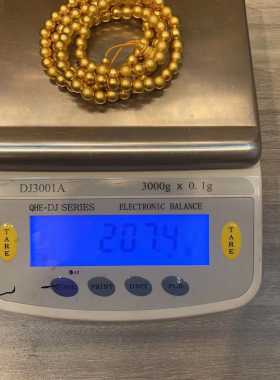 越南古法沙金仿黄金金店同款男女珠珠手链三通手链久不掉色手串